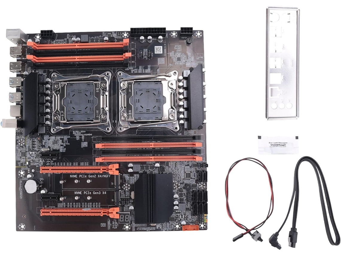 Placa Base X99 Dual Cpu Sata Con Pasta Térmica Y Interruptor Deflector, Lga 2011, Compatible Con Ddr4 - V3