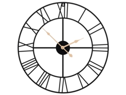 Reloj De Pared VIDAXL Negro Hierro (Ø50 cm)