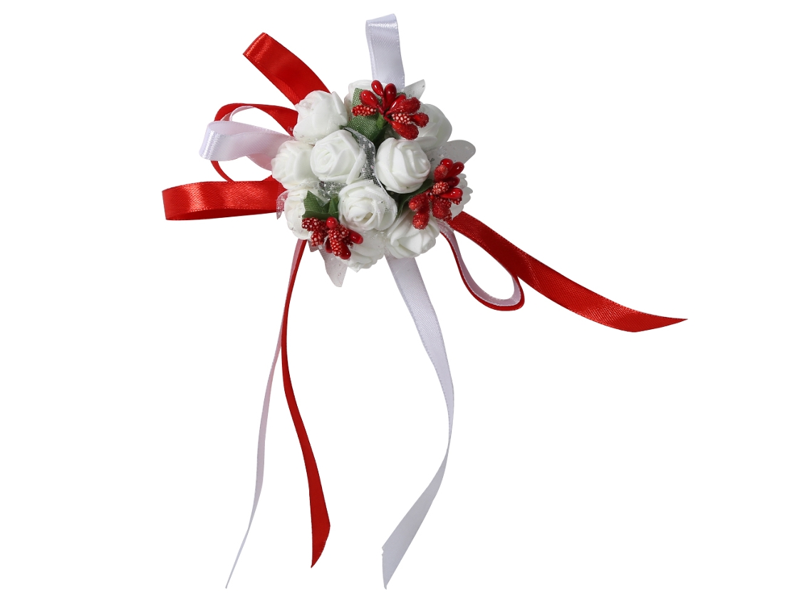 Ramillete Floral Para La Muñeca Para Novia, Damas De Honor, Boda, Graduación, Rojo