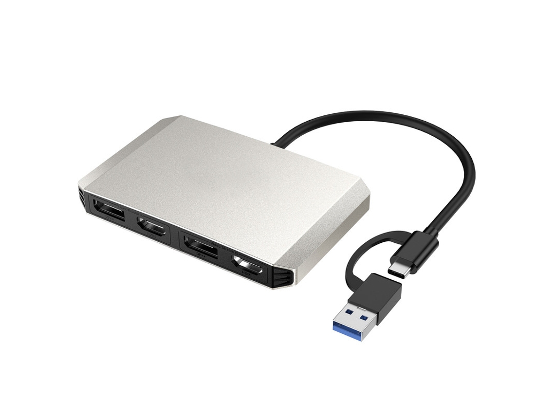 Estación de acoplamiento Yizhood USB 3.0/USB C a DisplayPort/Hdmi Hub de monitor dual 5k60hz para Mac M1 M2 Windows Plata