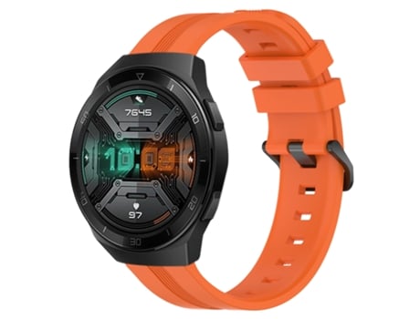 Correa de reloj inteligente para Huawei Watch GT 2E 22 mm Correa de reloj Slicone a rayas cóncavas (naranja)