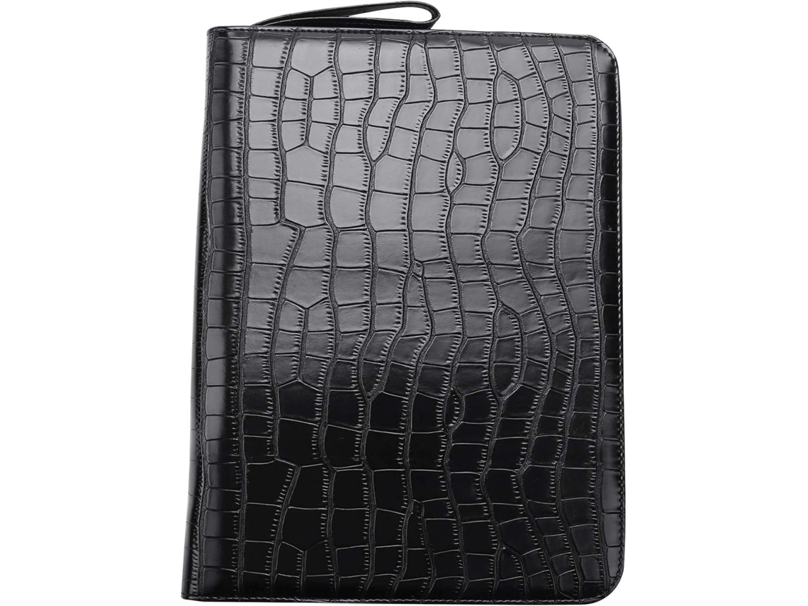 Estuche de gran capacidad para pluma estilográfica en piel sintética negra con 48 compartimentos. Gokoco