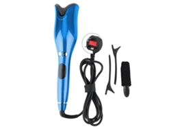 Plancha De Rizado Automática Antiquemaduras Con Display Lcd Y Cerámica Giratoria Azul Para Cabello