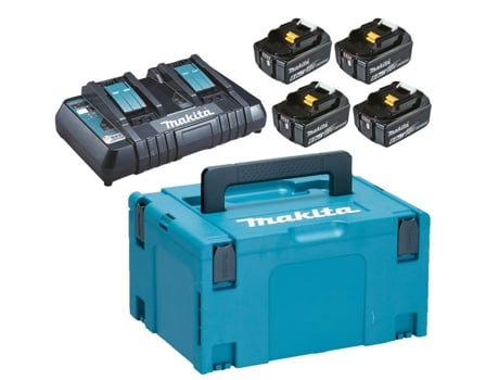 Power Pack 4 Baterías 18 V 6 Ah Bl1860B Doble Cargador Dc18Rd En Caja Makpac Iii MAKITA 198091-4