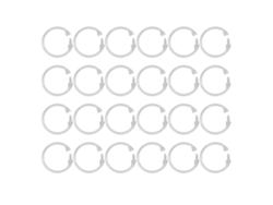 24 Anillas Transparentes De Abs Para Cortinas, En Forma De O, Ganchos Para Cortinas De Ducha Para Baño.