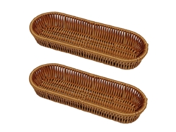 Cestas Tejidas A Mano Para Utensilios De Cocina Y Pan, Forma Ovalada, Pack De 2. Estilo Rústico, Ideales Para Decorar Cocinas Y Mesas.