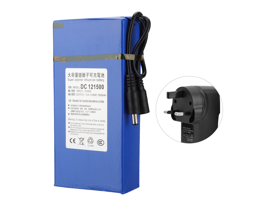 Batería Recargable De Polímero De Litio De Alta Capacidad De 15000 Mah Dc 121500 Con Fuente De Alimentación.