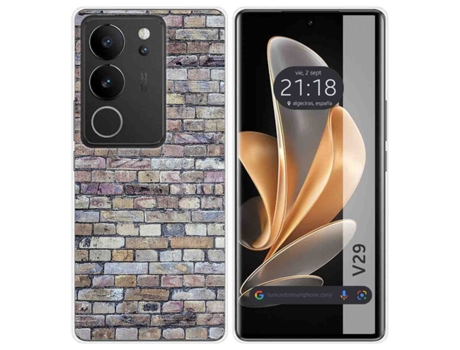 Funda Diseño Ladrillo para Vivo V29 5G TUMUNDOSMARTPHONE Silicona Multicolor