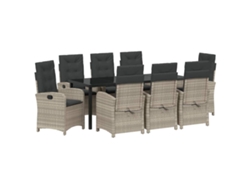 Maison Exclusive - Conjunto De Comedor De Jardín 9 Pcs Gris Claro Ratán Sintético