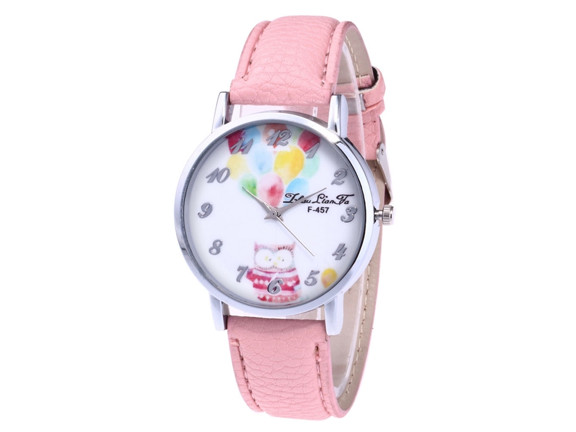 Elegante Reloj De Pulsera De Cuarzo Para Parejas Con Correa De Cuero Rosa Liso Para Hombre Y Mujer.