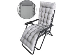 Silla de jardín de gravedad cero "Sintra" con cojín acolchado - Gris