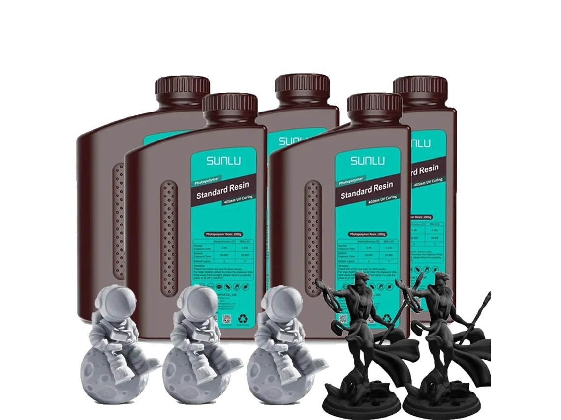 Resina 3D, alta precisión, bajo olor, 2 negros, 3 grises OEM