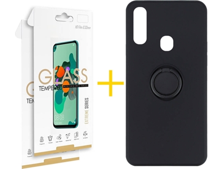Carcasa + 2 Protectores de Pantalla para Samsung Galaxy A20e SKYHE Negro