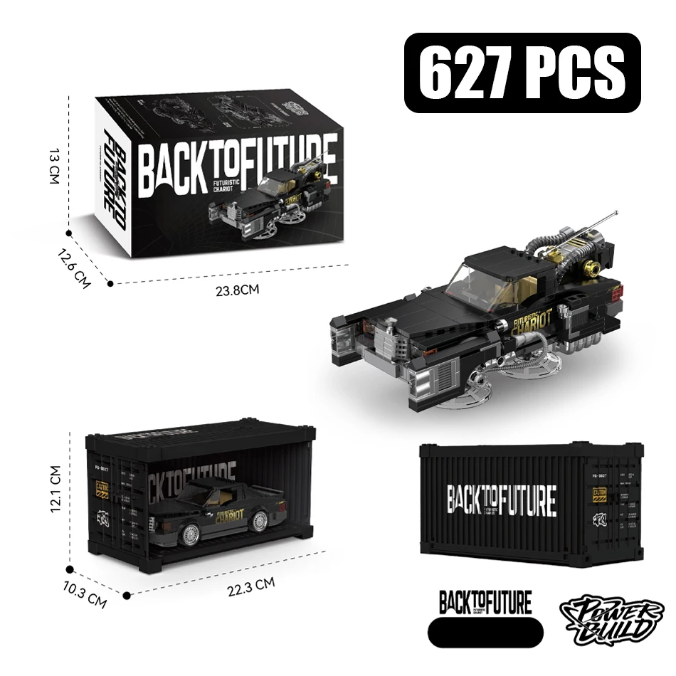 (627 Piezas) Regreso Al Futuro - Bloques De Construcción De Autos Retro - Caja De Presentación - Regalo Para Niños Y Adultos