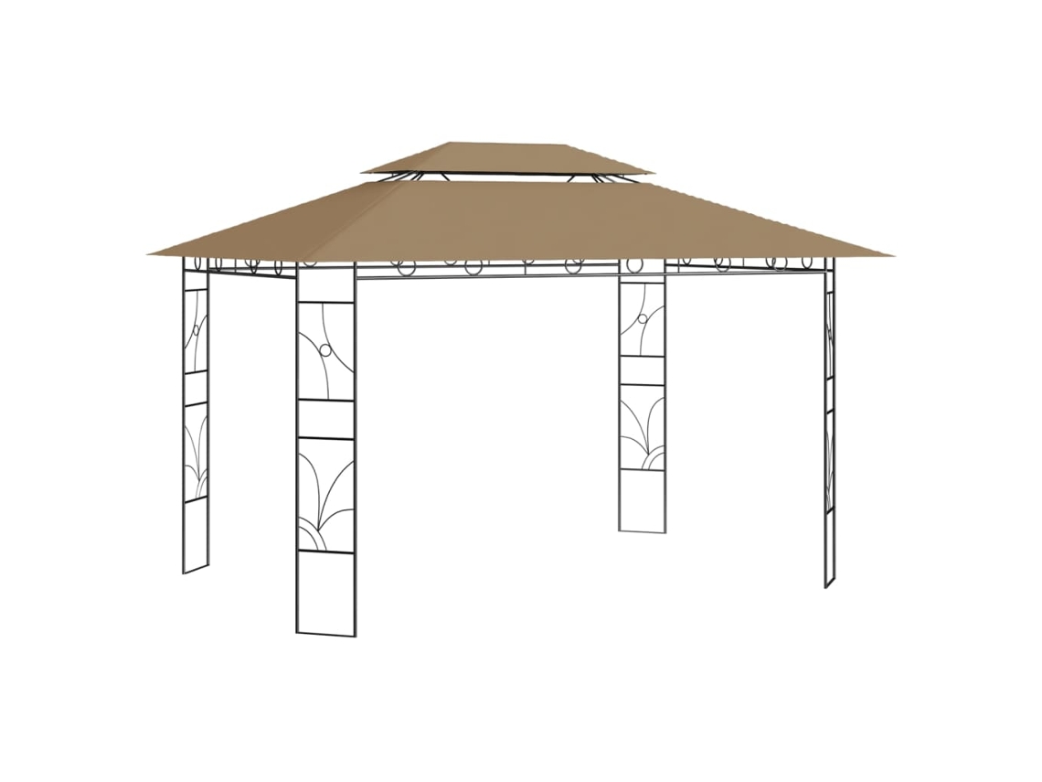 Cenador VIDAXL Gris Topo Tela (4x3x2,7 m)