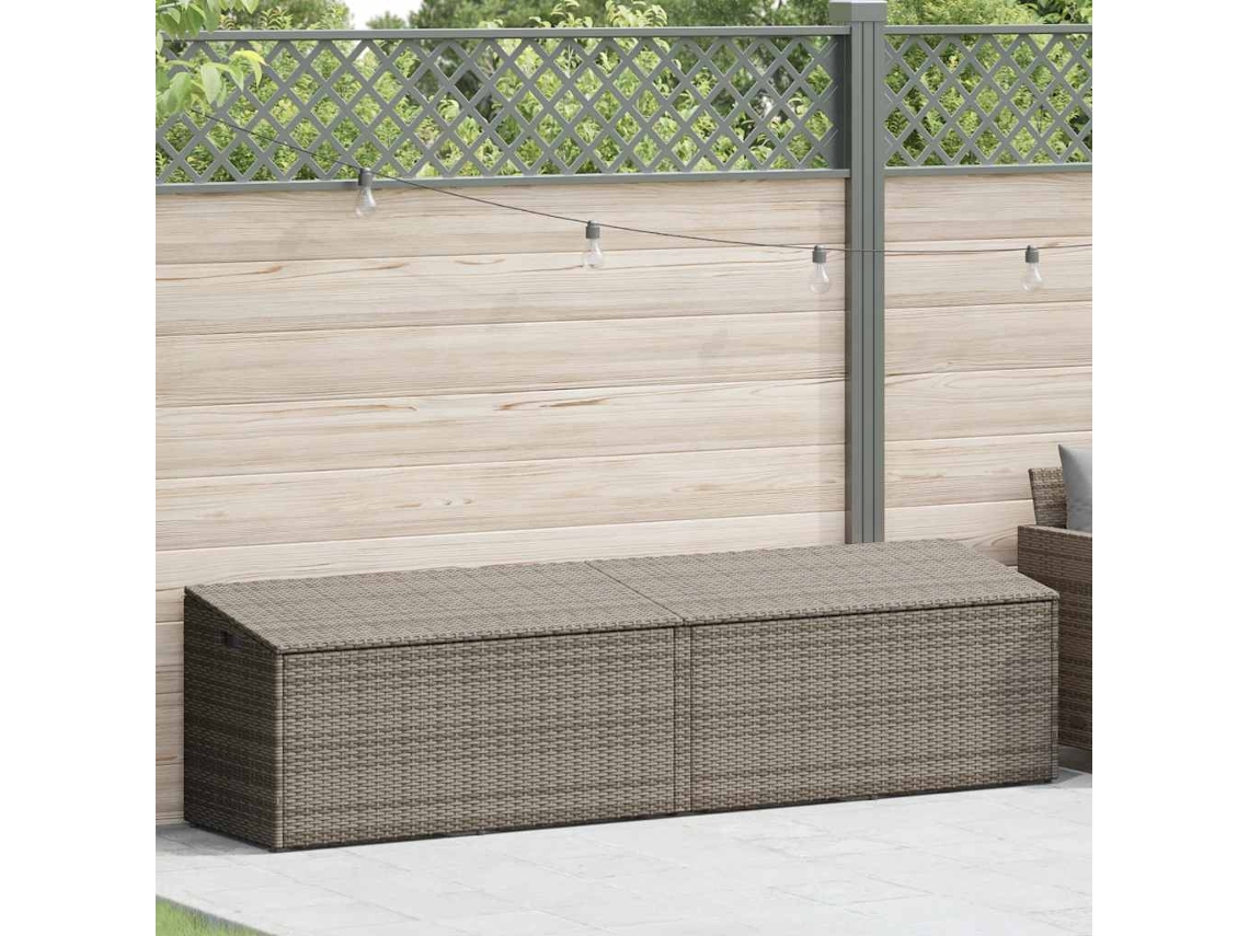 Baúl de jardín de mimbre, patas grises, MAISON EXCLUSIVE (220 x 50 x 58 cm)