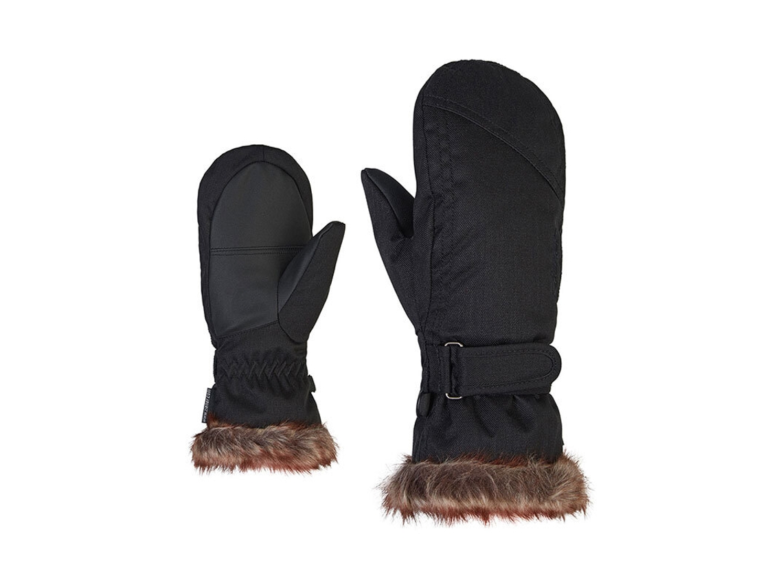 Guantes para Esquí ZIENER (Niña - Negro - Talla 7,5)