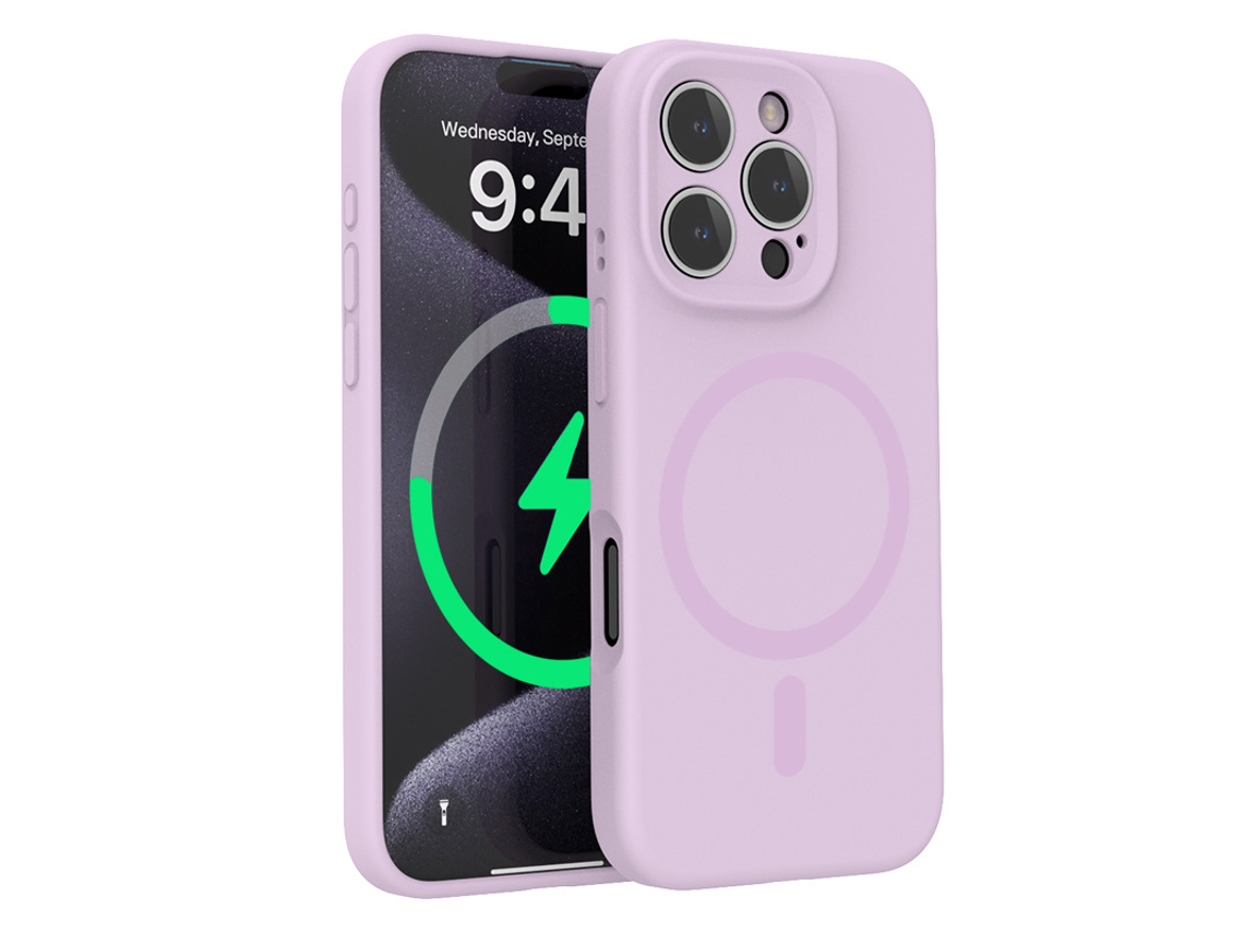 (morado, Iphone 16) Funda Para Iphone, Silicona Líquida, Protección De Lente, Fuerte Fijación Magnética.