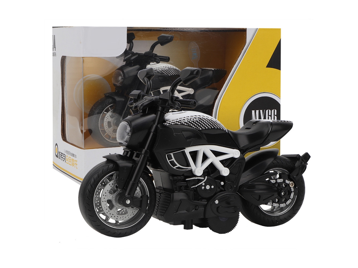 Moto Eléctrica De Aleación De Juguete Con Luces Y Música Para Niños, Color Blanco Y Negro.