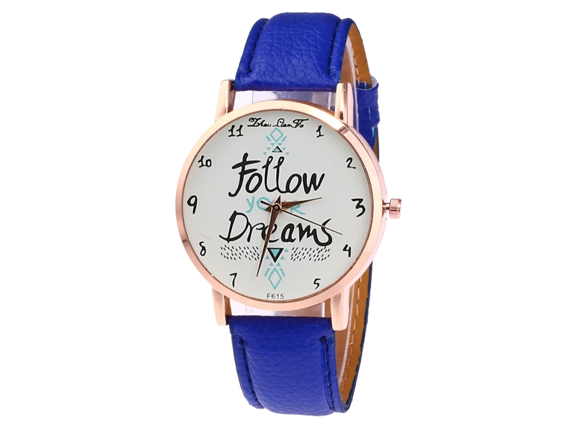 Reloj De Pulsera Casual Unisex Zhoulianfa De Cuarzo Con Correa De Cuero Sintético Azul.