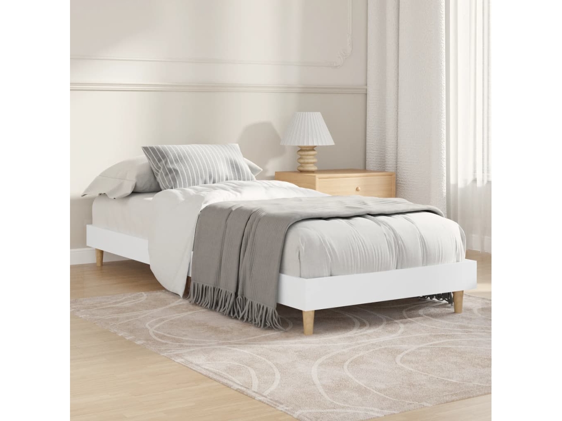 Estructura De Cama Madera De Ingeniería Blanca 75x190 Cm