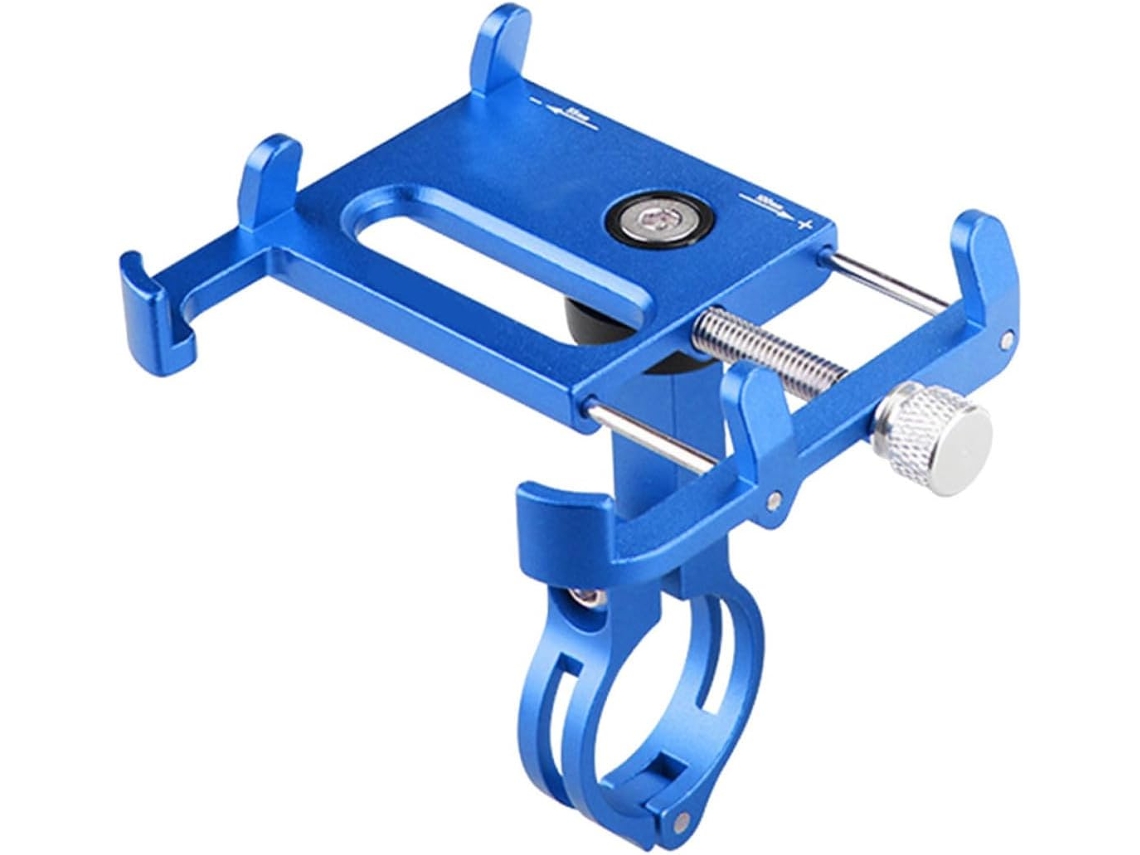 Soporte Ajustable Para Teléfono De Bicicleta De Aleación De Aluminio Antideslizante - Azul