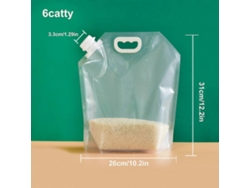 10 Bolsas Herméticas Antihumedad Para Granos Con Embudo, Transparentes Y Reutilizables Para Almacenaje En Cocina 3l