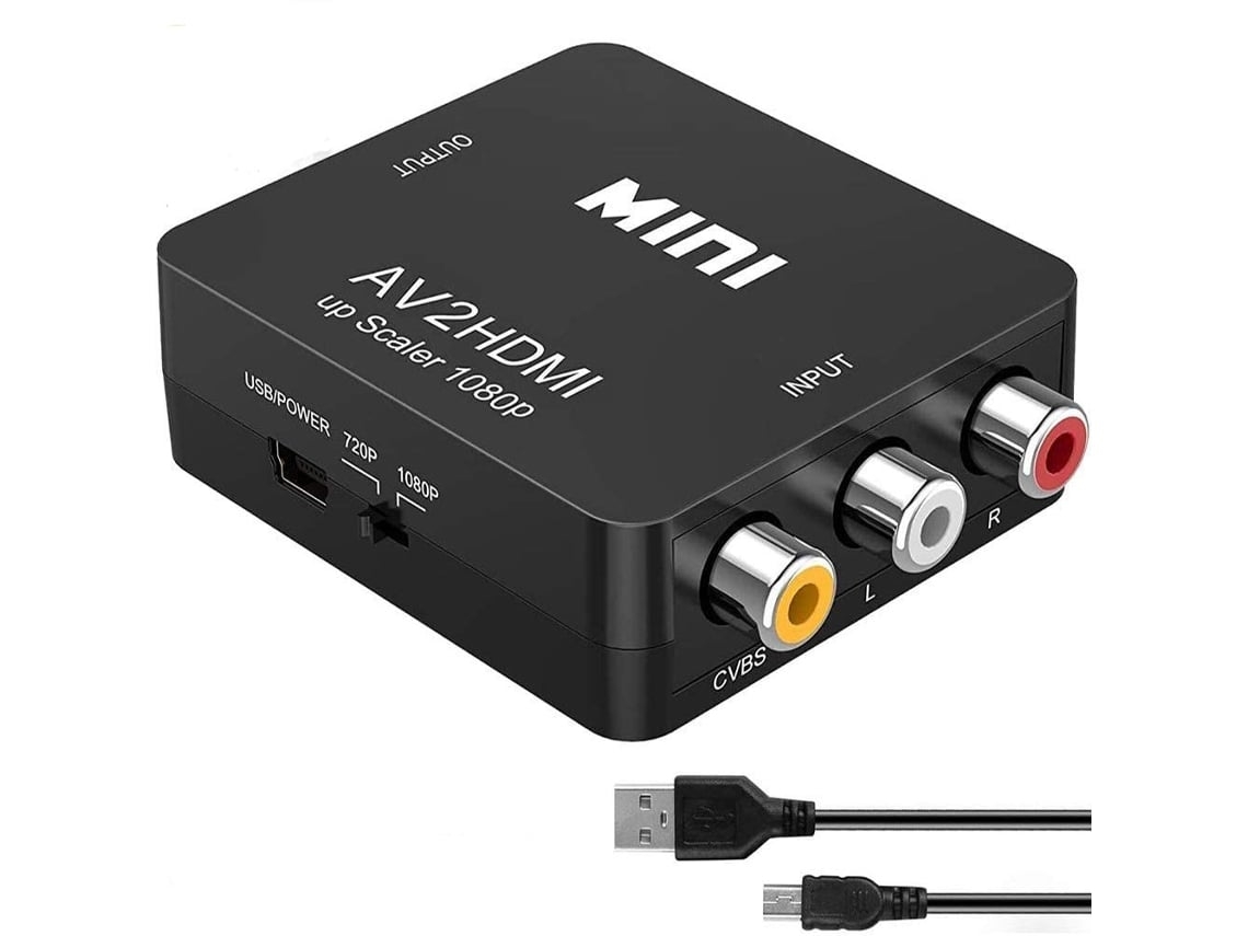 Cable De Conversión Rca A Hdmi, Vídeo Compuesto, Faersi Cvbs, Audio Av, Vídeo Pal Ntsc, Acri. Alta Velocidad Y Compatibilidad, Ide