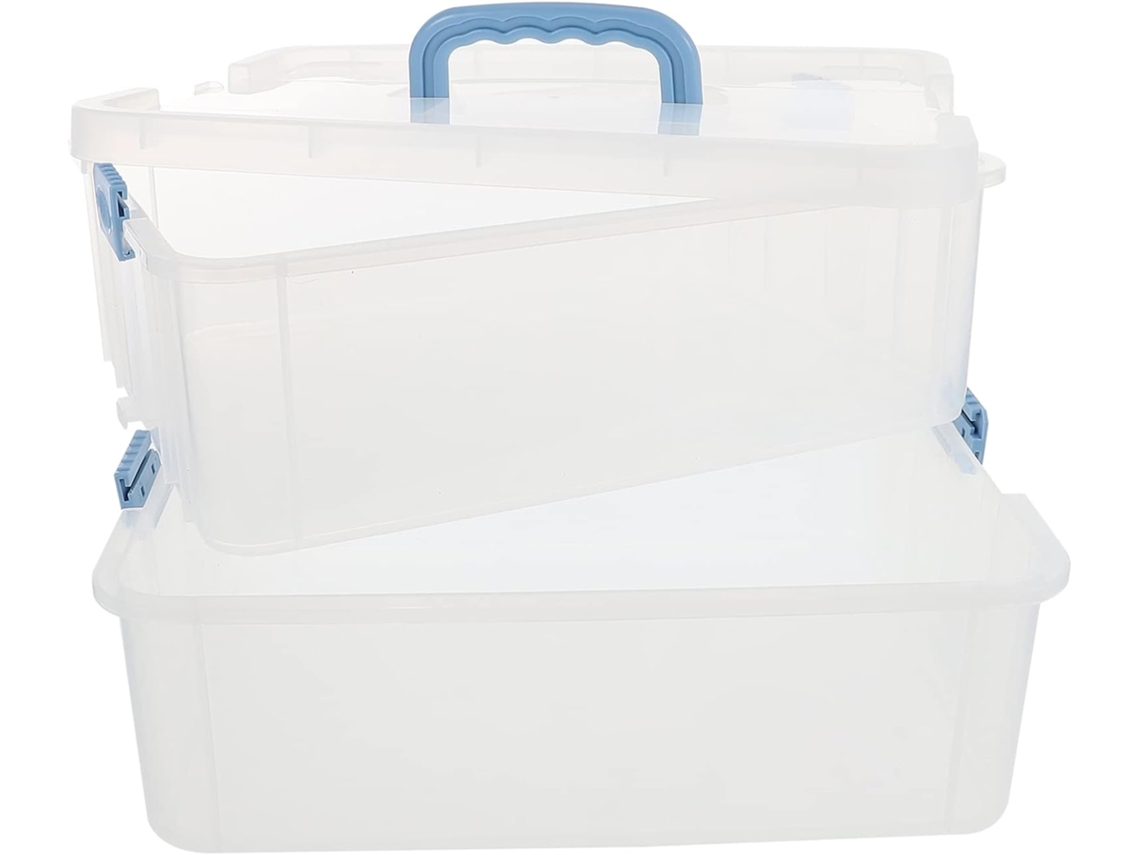 Caja transparente para guardar juguetes, contenedor multifuncional para diversos artículos, organizador escolar. SFUSHOS