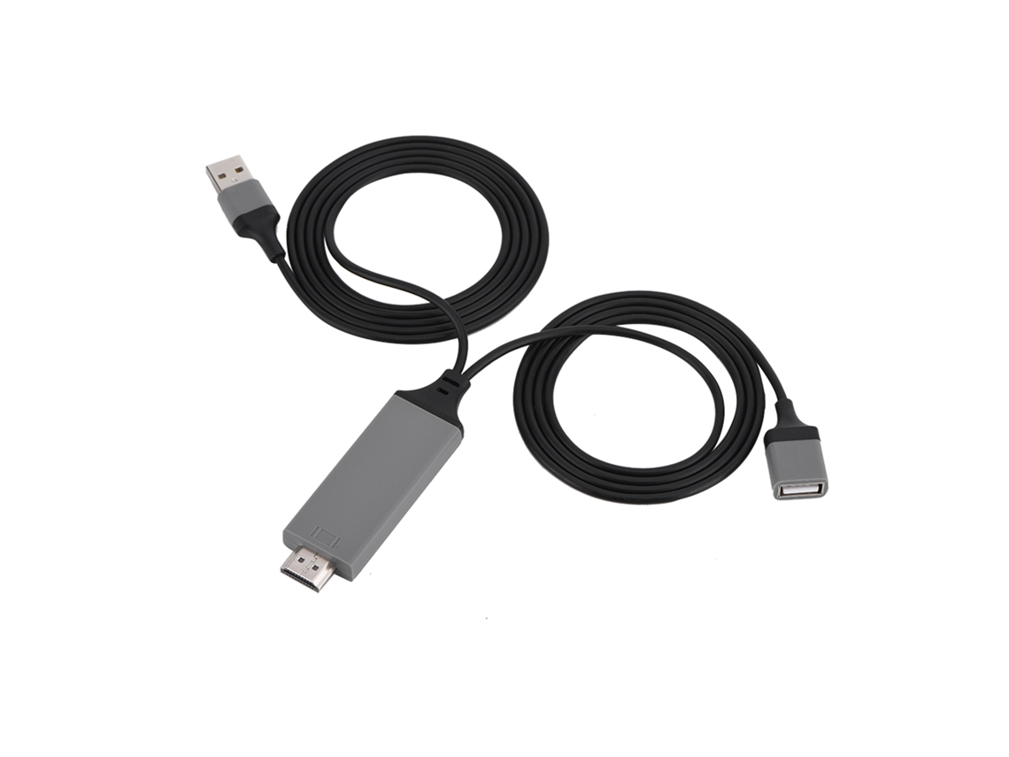 Cabo Hdmi Para Celular Adaptador Av Digital 1080p Plug Play Para Ios Android Preto