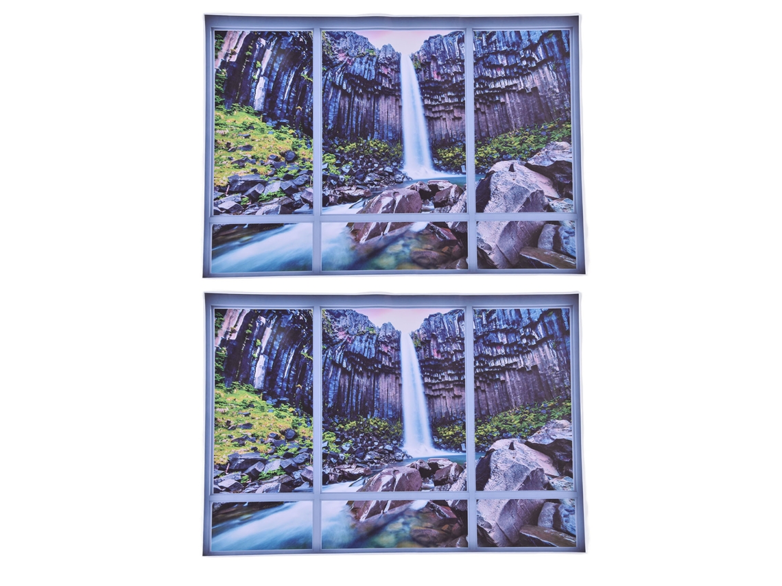 2026-pegatinas De Pared Falsa Ventana Con Paisaje De Cascada Efecto 3d Para Sala Hotel Baño Decoración Hogar