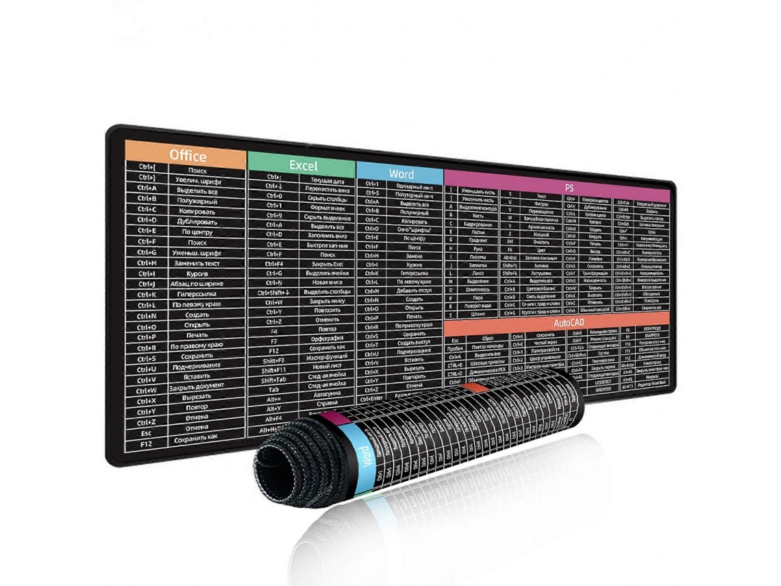 Alfombrilla de ratón extensible para teclado y ratón, con atajos para juegos, base de goma grande y extendida para uso doméstico. Chennnls
