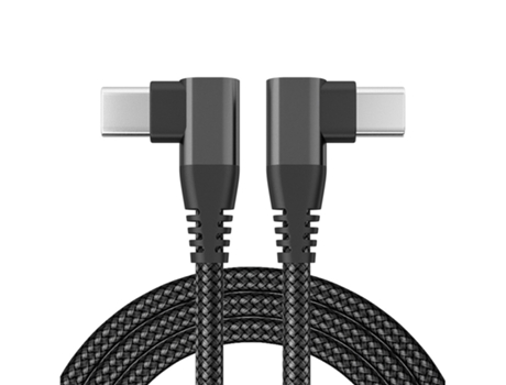 Cable de datos de doble codo tipo c PD 60W cable de datos de carga rápida C a C cable de carga trenzado de nailon macho a macho- 1M,C