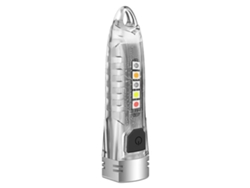 Mini linterna llavero multifuncional de alta potencia para uso en exteriores y en el hogar (blanco transparente)