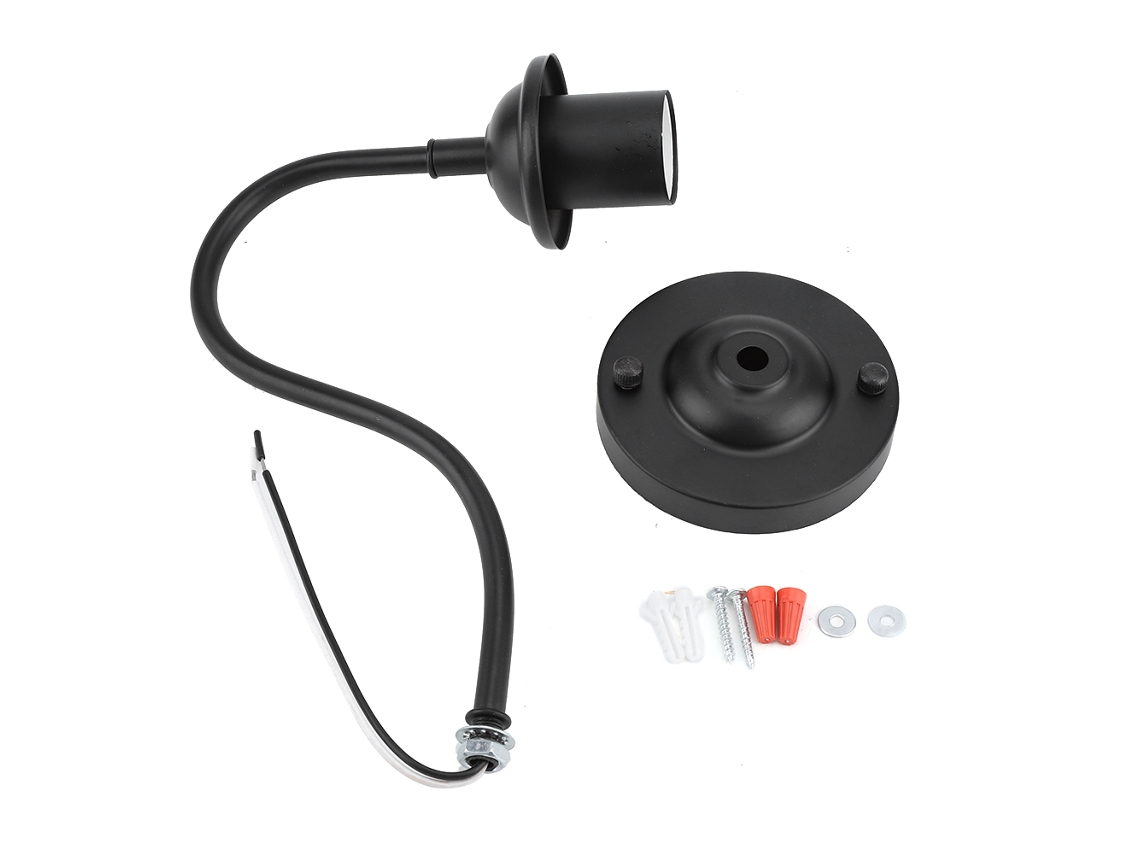 2026-lámpara De Pared De Hierro Estilo Vintage E27 Sconce Simple Negro 90-250v