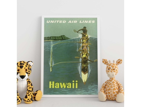 Poster NACNIC Vintage Cartel vintage de Kayak en Hawaii.