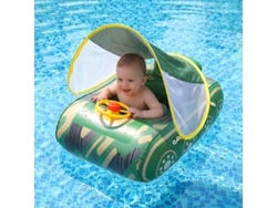 Flotador De Piscina Para Flotador De Bebé Con Capota Extraíble, Apto Para Niños De 20 A 40 Kg, (coche Verde), Czhhmart
