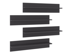 Conjunto 4 Estante de pared VIDAXL contrachapado gris brillo