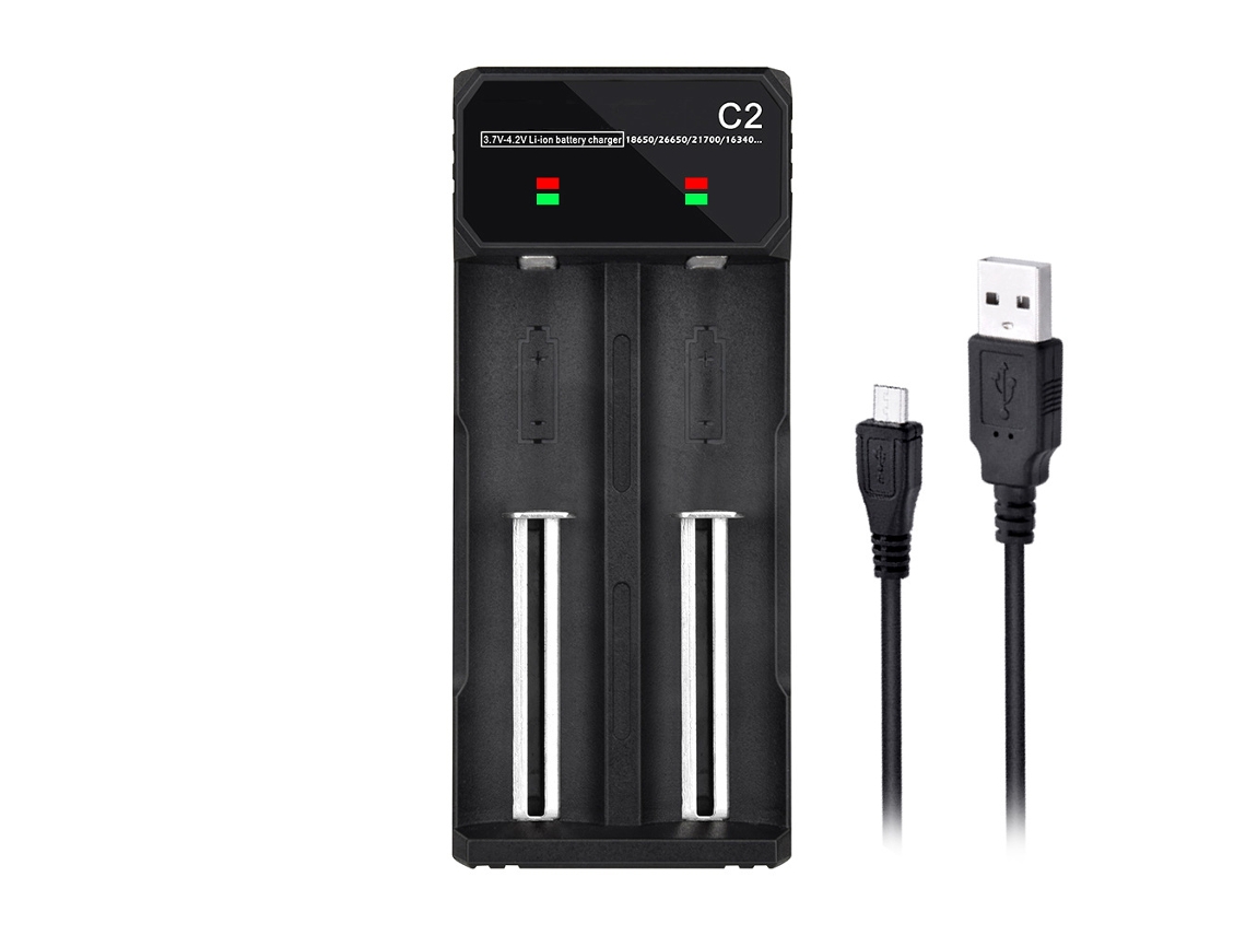 Cargador de batería 18650 con 1 ranura, recargable por USB, carga rápida universal para baterías de 14500 a 18500. Aeuzwr