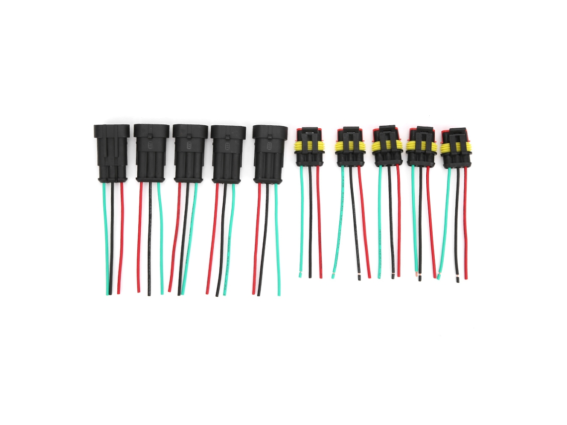 Yncm2026-5 Conjuntos Conector Eléctrico Impermeable Para Coche Con Cable 1/2/3 Pin