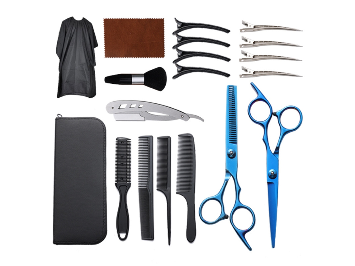 Kit De Tijeras De Peluquería De 19 Piezas Digitallab Y2 Azul