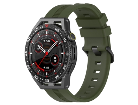Correa de reloj inteligente para Coros Apex 46 mm/Apex Pro/Ticwatch Pro 3 22 mm Correa de reloj de silicona de color sólido vertical (verde militar)