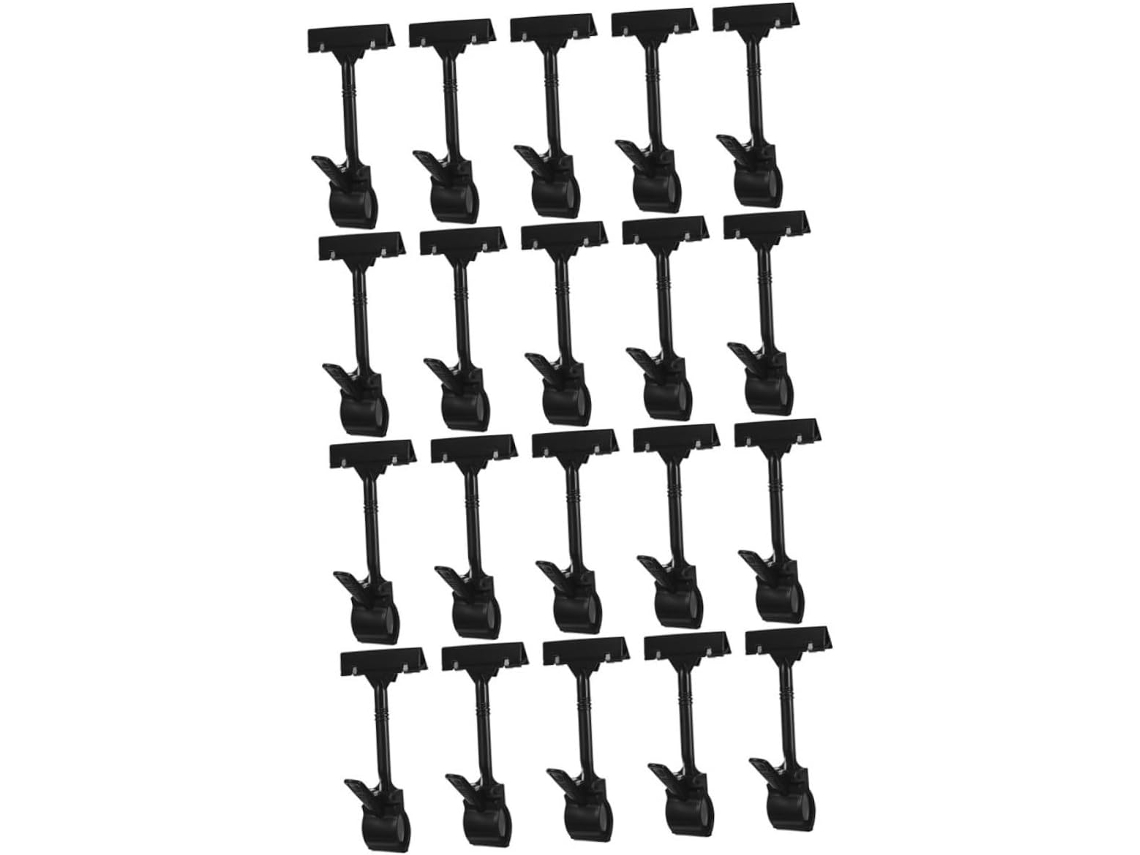 Juego De 20 Clips Giratorios Multifuncionales De Plástico Negro Para Exhibición.