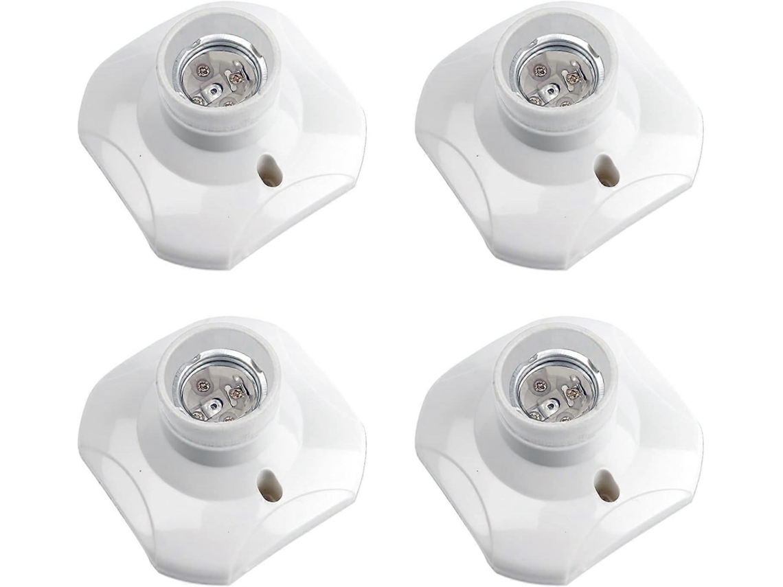 Rebe-soporte De Techo De Rosca E27, 220-240v, Base Para Bombillas Led, Plástico Blanco, Conjunto De 4