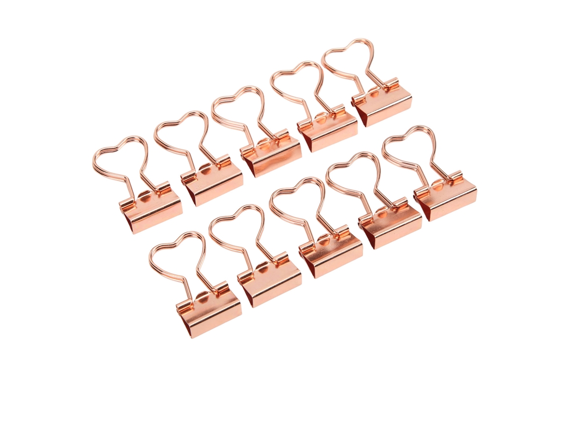 10 pinceles para cejas de acero al manganeso en forma de corazón, de oro rosa, para la escuela y la oficina.