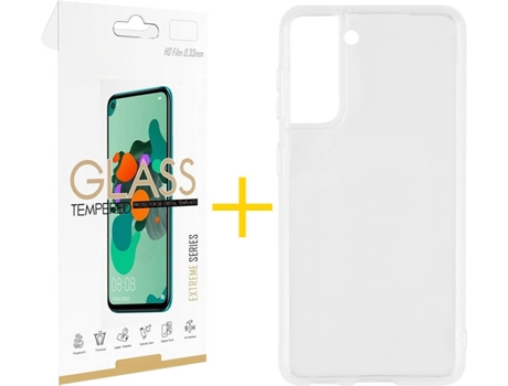 Kit Funda + Protector de Pantalla Samsung Galaxy S21 5G SKYHE Liso (Transparente)