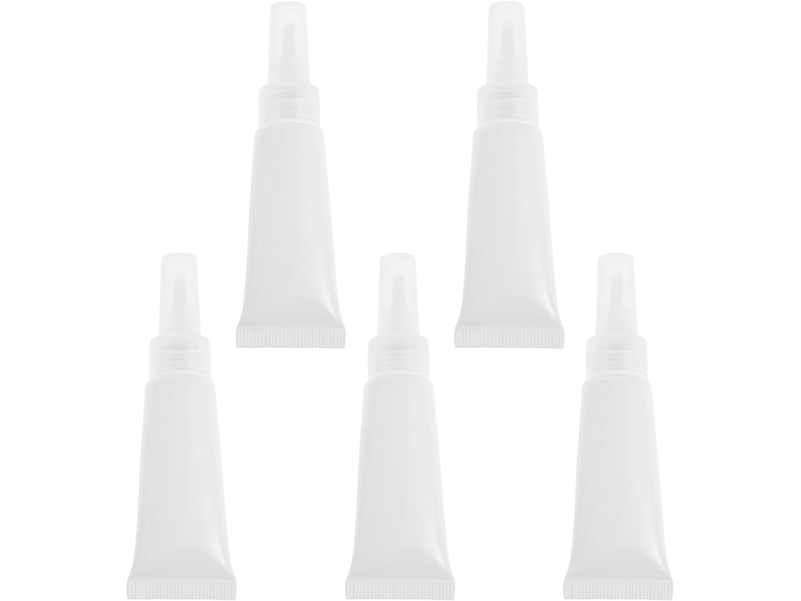 Lot De 5 Tubes Souples Vides 10 Ml Avec Large Ouverture Mini Frascos Transparents Recargables