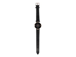 Reloj Analógico De Cuarzo Para Mujer Con Esfera Romboidal Y Diamantes De Imitación En Piel Sintética Negra.