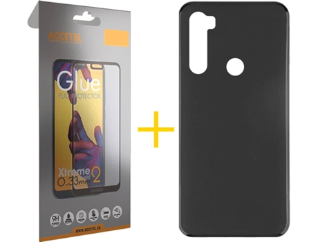 Kit Funda + Protector de Pantalla Xiaomi Redmi Note 8T ACCETEL Full Liso (Negro)