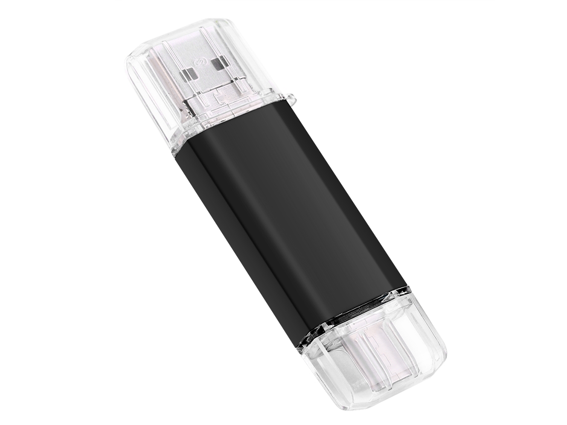 Unidad Flash Usb Impermeable Type-c Micro Usb 64gb Para Teléfono Pc Negro